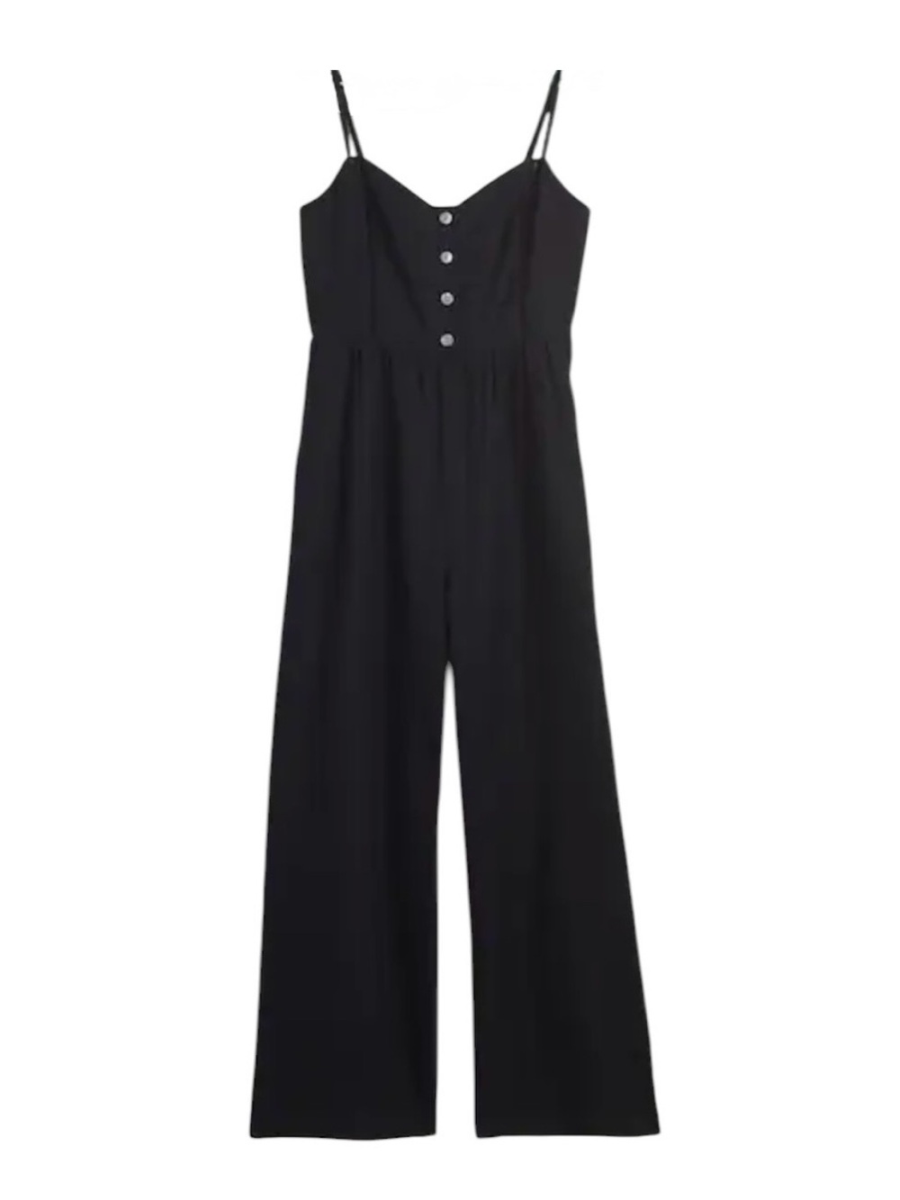 Madewell Sleeveless Wide Leg Jumpsuit in 100% Linen True Black Size 2